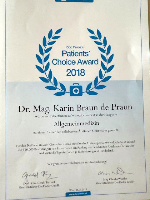 DocFinder Patients' Choice Award – 2017 & 2018