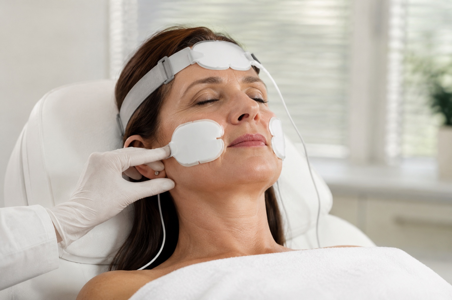 Dr. Karin Braun de Praun bei einer DRBEAUTY© FACE-Behandlung in ihrer Ordination